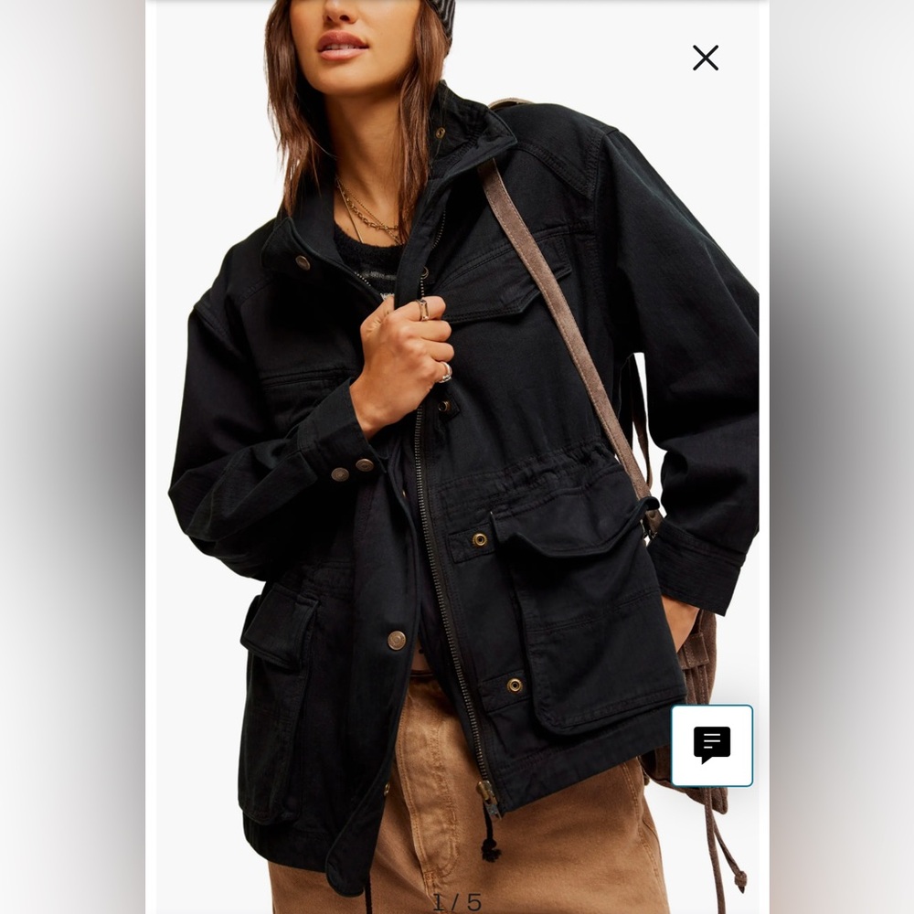 Free People Arya Cotton Twill Utility Jacket NWT
